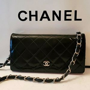 Chanel Patent Matrasse Clutch Crossbody Purse